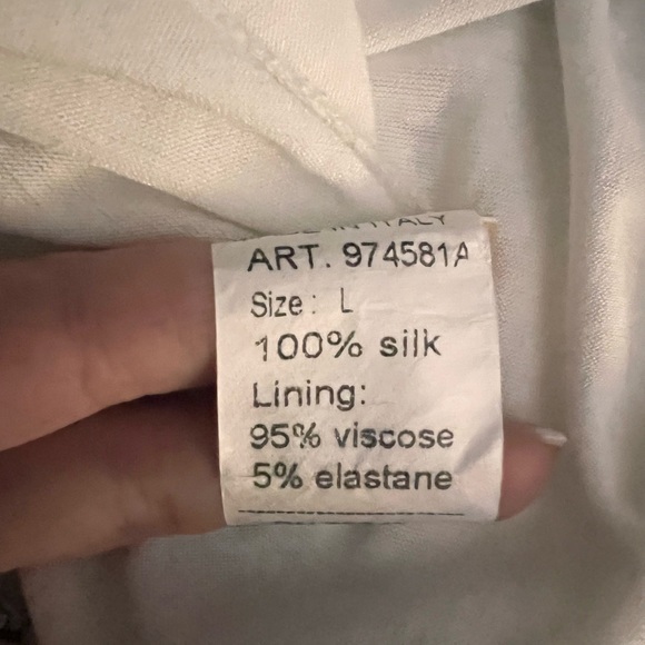 Viola Borghi Sz L Made in Italy 100% silk overlay leopard blouse long sleeve. - Picture 6 of 7